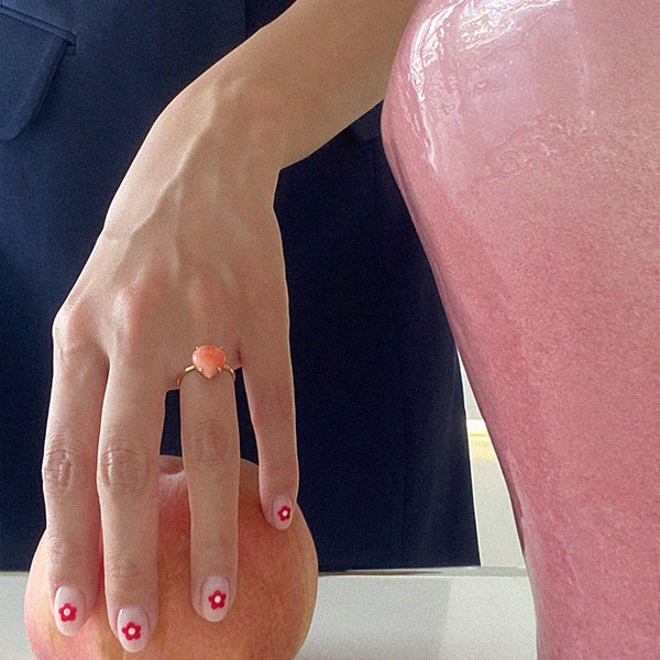 ㆍDesigned by Namheeㆍ Heart Pink Coral Ring 18K 하트 핑크 산호 반지