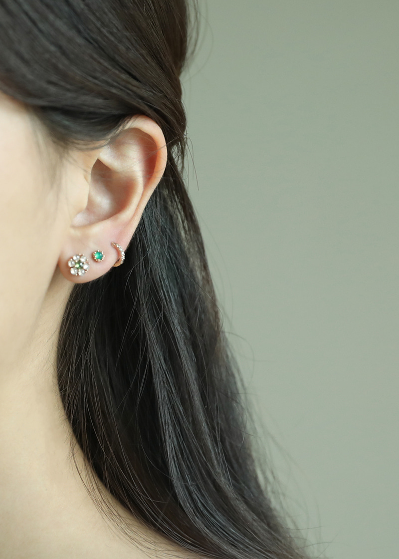 Cognac Diamond Super Mini One Touch Earrings 18K 꼬냑 다이아몬드 초미니 원터치 귀걸이