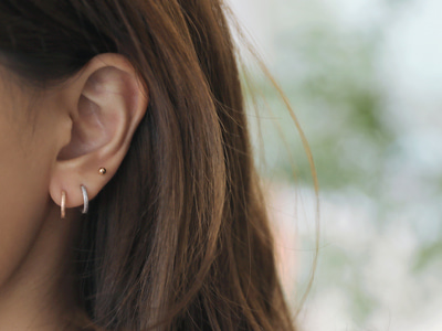 Basic Matte One Touch Earrings 18K 기본 무광 원터치 귀걸이
