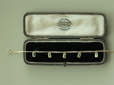 5P Green Sapphire Bracelet 18K 5P 그린 사파이어 팔찌