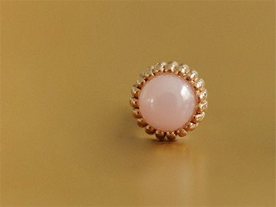 SingleㆍPink Opal Chrysanthemum Piercing 18K 낱개ㆍ핑크 오팔 국화 피어싱