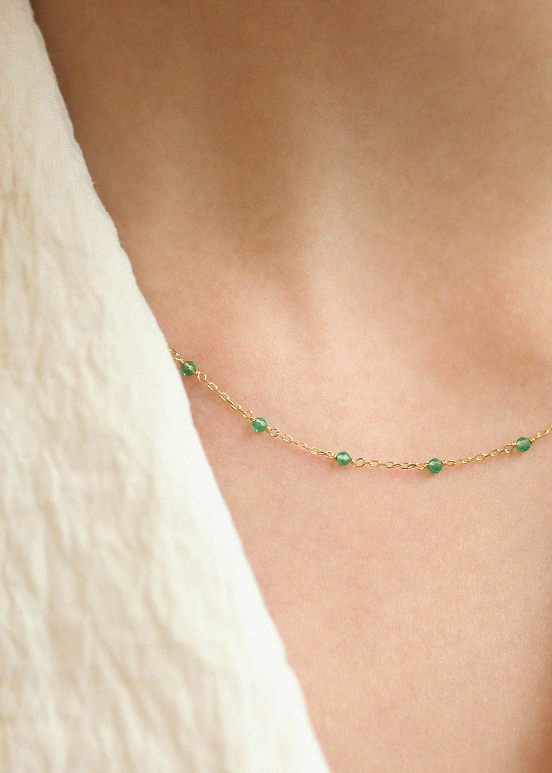 Made by K/BB Green Onyx Tiny Necklace 18K 그린 오닉스 타이니 목걸이
