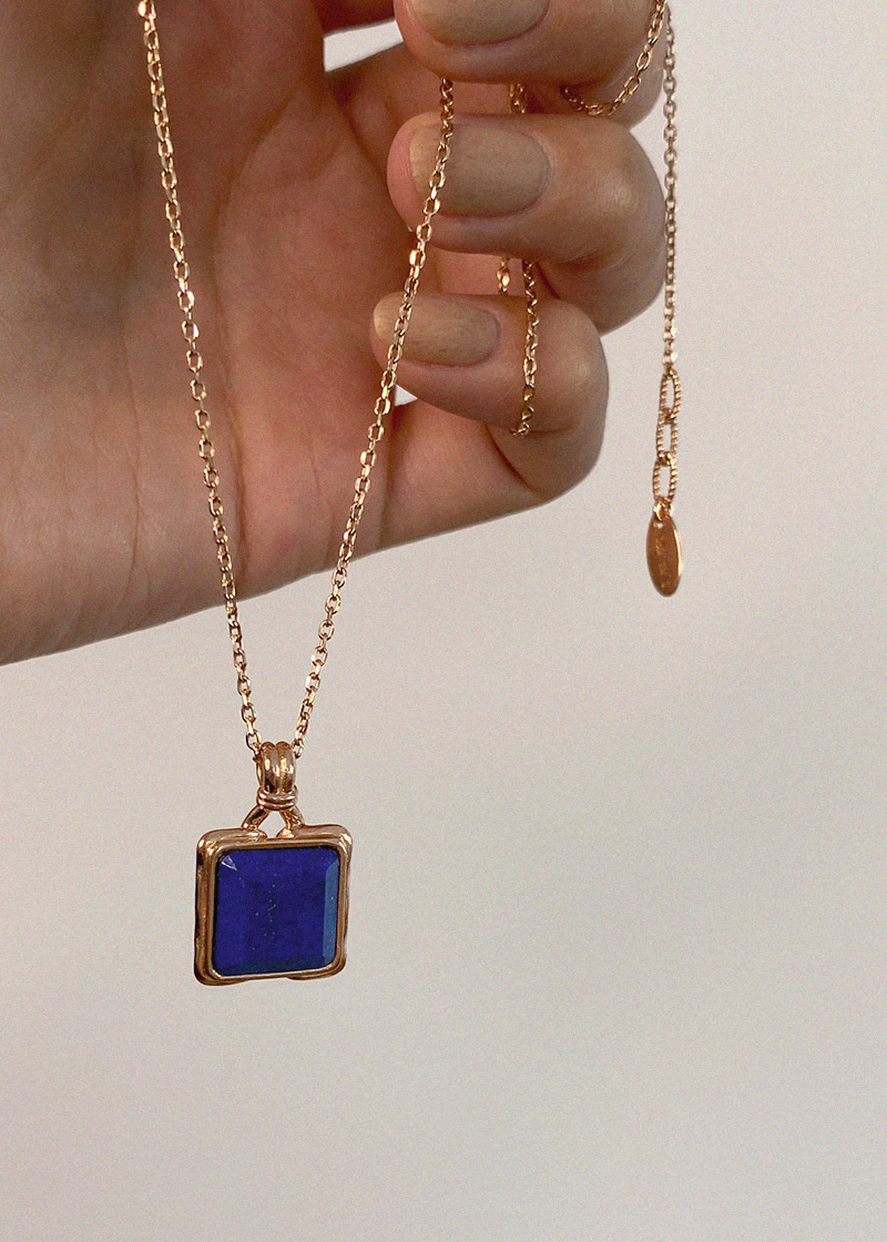 Lapis Lazuli Melting Necklace 18K 라피스라줄리 멜팅 목걸이