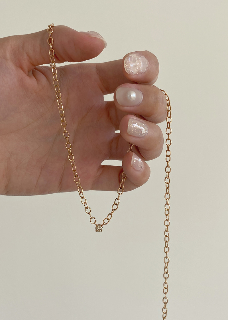 Cognac Diamond Eolmeong Chain Necklace 18K 꼬냑 다이아몬드 얼멍 체인 목걸이