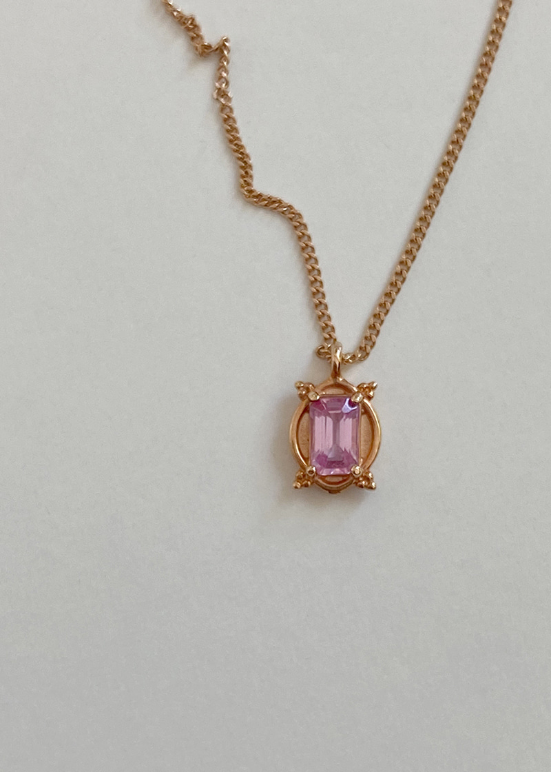 Pink Sapphire Seine Necklace 18K 핑크 사파이어 센느 목걸이