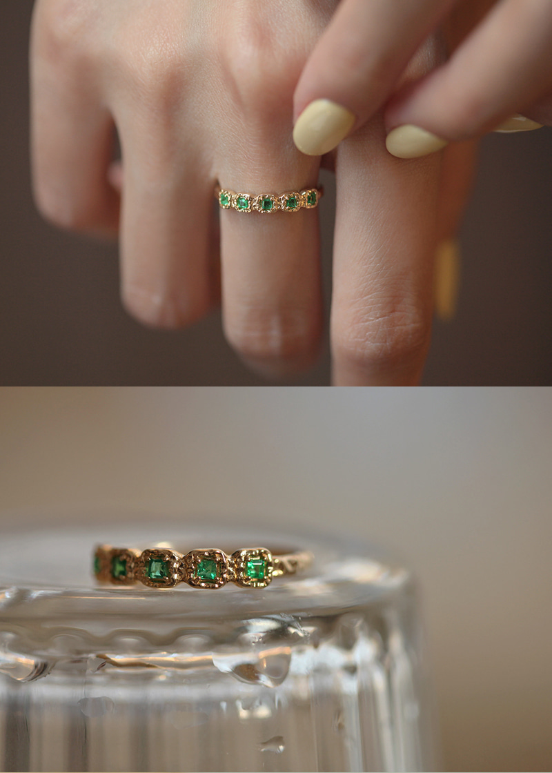 5p Emerald Ring 18K 5P 에메랄드 반지