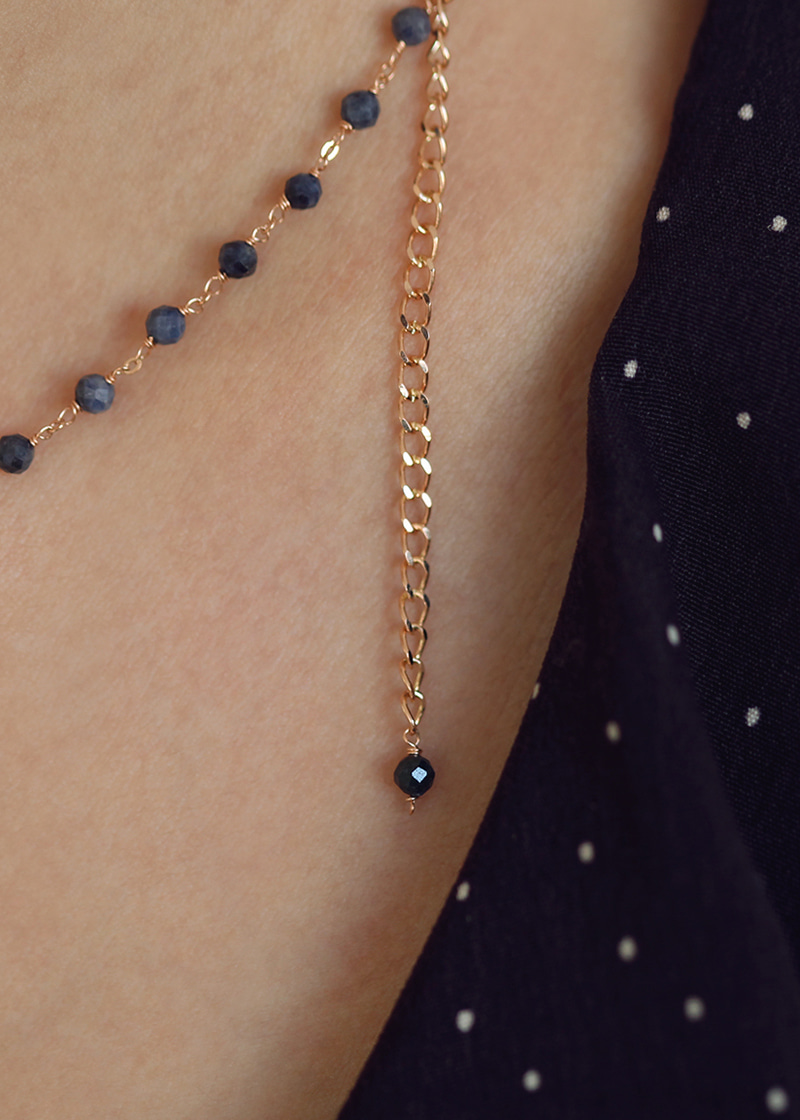 Made by K/BB Blue Sapphire Chain Necklace 18K 블루 사파이어 체인 목걸이