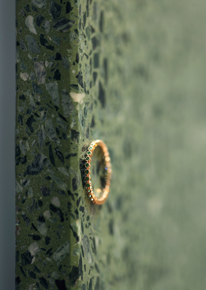 Green Cubic Zirconia Eternity Ring 18K 그린 큐빅 이터너티 반지